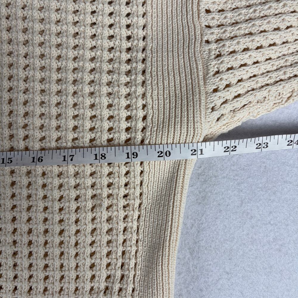 Old Navy Open-Stitch Crewneck Sweater Women's M Sea Salt Cream Normcore Oatmeal - Picture 5 of 10